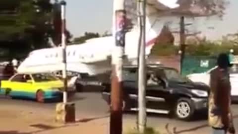 Wonderful Airplane on road