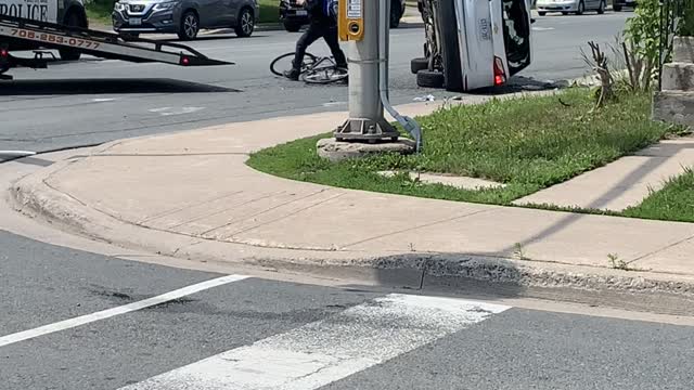 Cyclist Has Close Call With Tow Cable