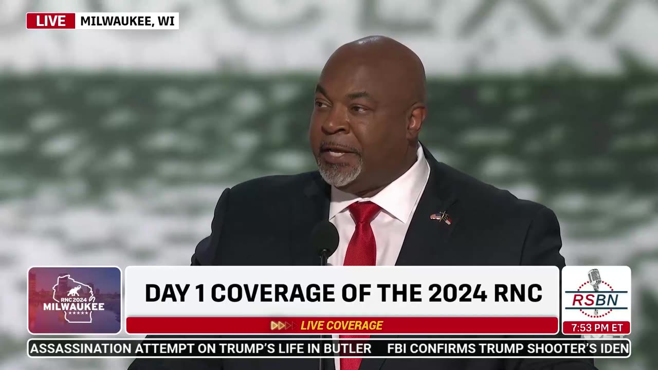 WATCH: Lieutenant Gov. Mark Robinson Speaks at 2024 RNC in Milwaukee, WI - 7/15/2024