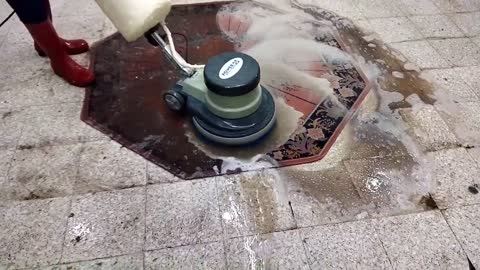 Cute octagon dirty carpet cleaning satisfying rug cleaning ASMR