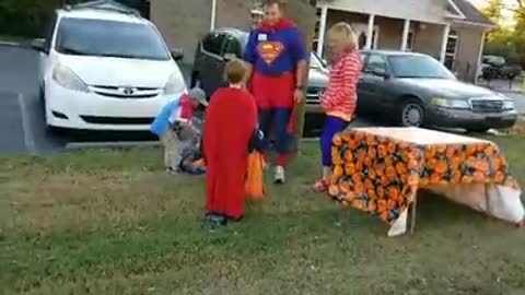 Taking Thor and Thomas Trick or Treating