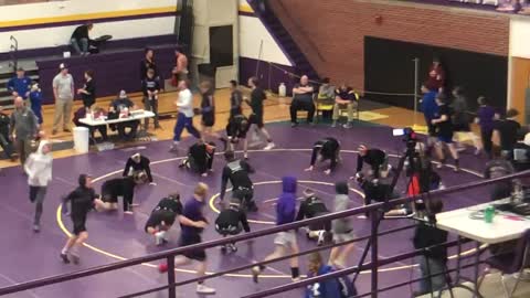 Wrestling 4B finals warm up Thane