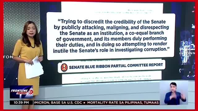 Senate Blue Ribbon Committee, inirekomendang kasuhanang ilang opisyal