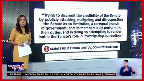 Senate Blue Ribbon Committee, inirekomendang kasuhanang ilang opisyal