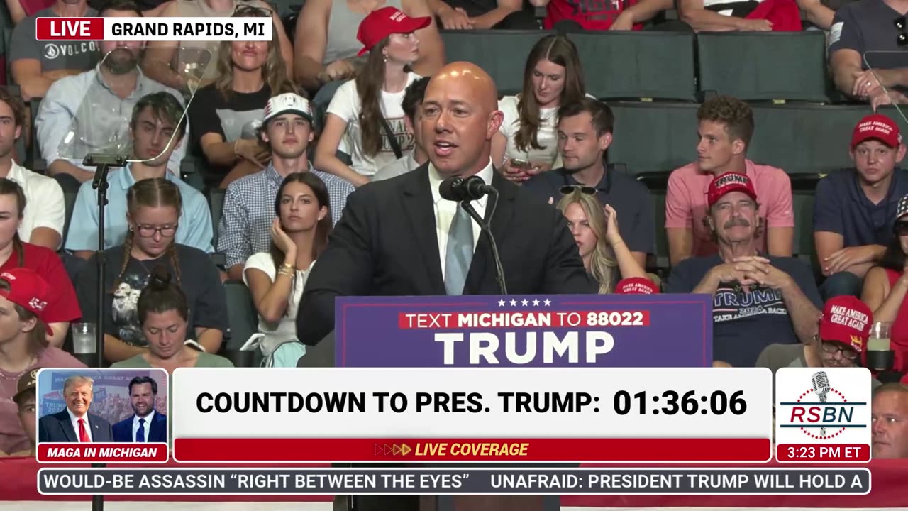 LIVE: Congressman Brian Mast speaks at Major Trump/Vance Rally in Grand Rapids, MI - 7/20/24