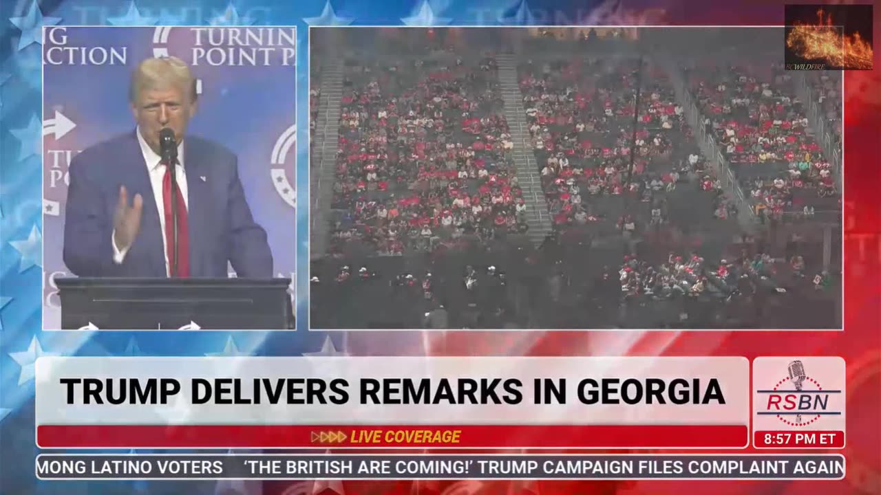 LIVE President Trump Keynotes Turning Point Rally in Duluth GA Oct 23 2024