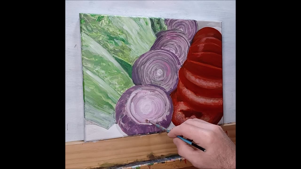 Painting Timelapse: "Burger Friends" by Mark J. Allen