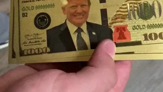 Trump Bucks new commemorative $1000 golden trump bill