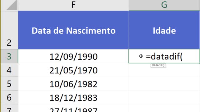 Calculating age simply in excel