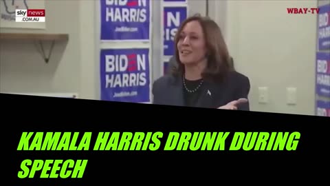 Kamala Harris gives speech while drunk