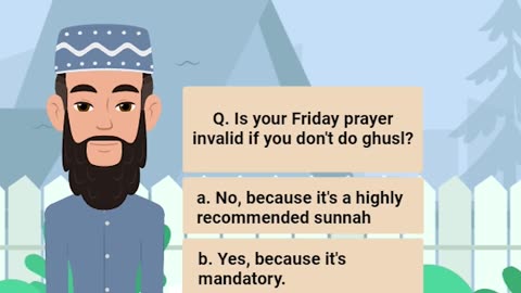 Q. Is your Friday prayer invalid if you don't do ghusl? | #hadith #muslim #islam |