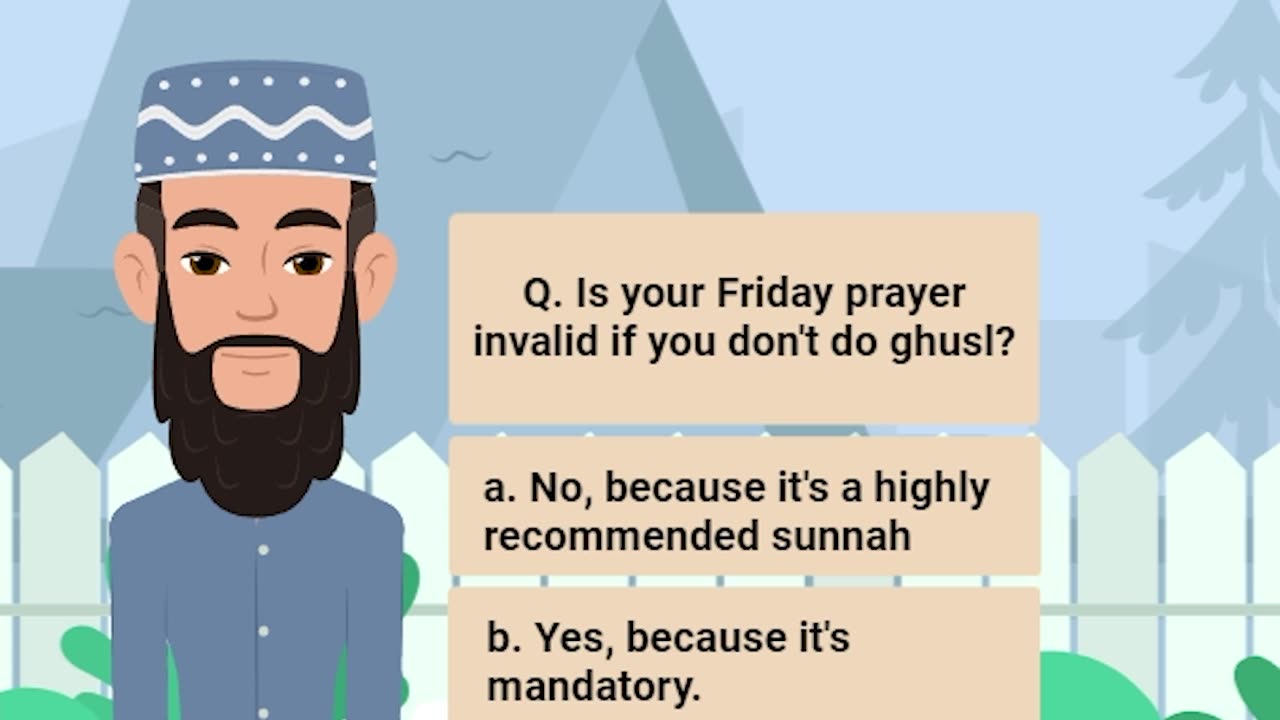 Q. Is your Friday prayer invalid if you don't do ghusl? | #hadith #muslim #islam |