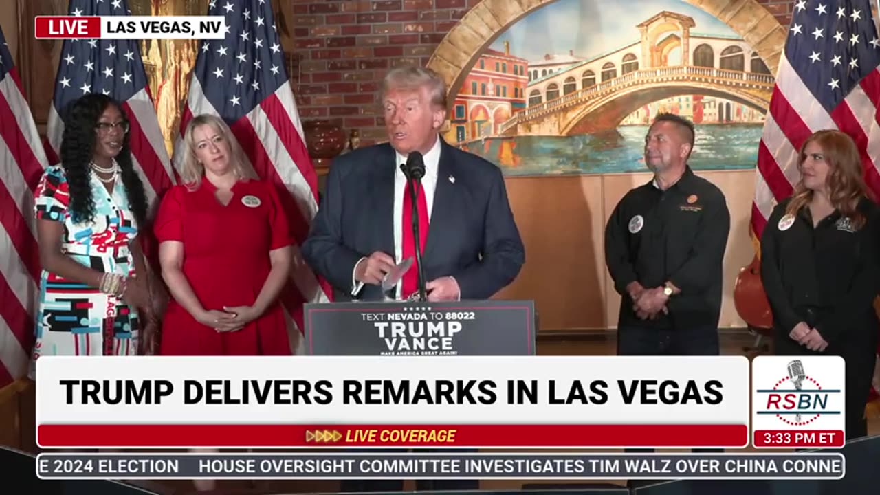 Trump's Speech at “No Tax on Tips” Event in Las Vegas - August 23, 2024