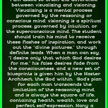 Visualization vs. Visioning - Florence Scovel Shinn