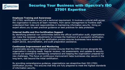 Securing Your Business with iSpectra’s ISO 27001 Expertise
