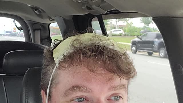 People still wearing their mask in their car...