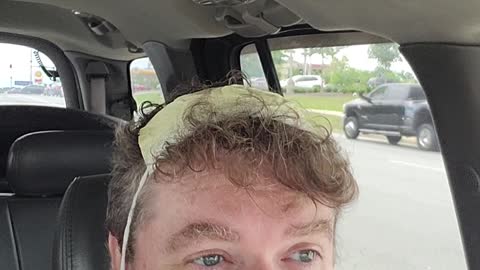 People still wearing their mask in their car...