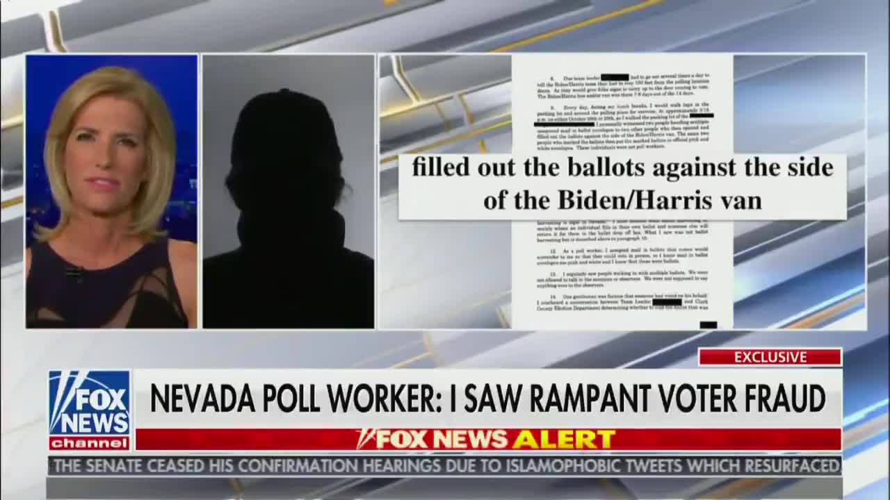 Laura Ingraham Interviews Anonymous Poll Worker In SHOCKING Segment