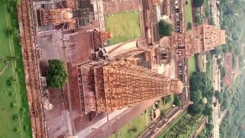 Tanjore temple drone view