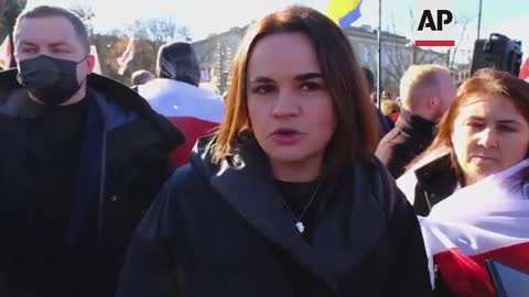 Belarusians in Lithuania protest Ukraine invasion