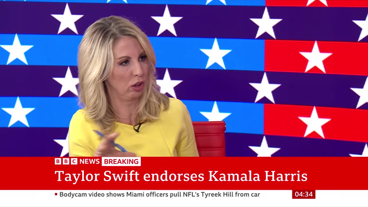 Taylor Swift endorses Kamala Harris for US president | BBC News