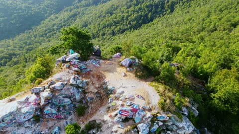 Drone Footage of a Hill Top Forest