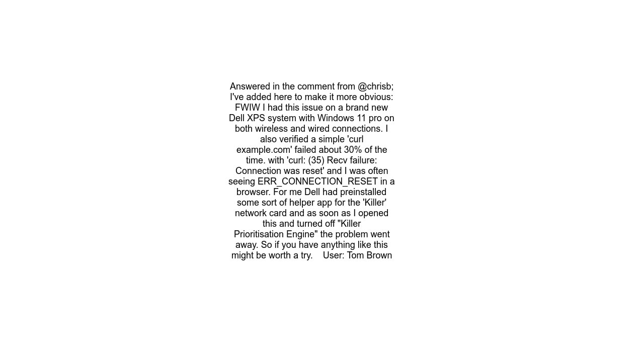 GIT ERROR fatal unable to access &#39;httpsdev.azure.com&#39; Recv failure Connection was reset whi