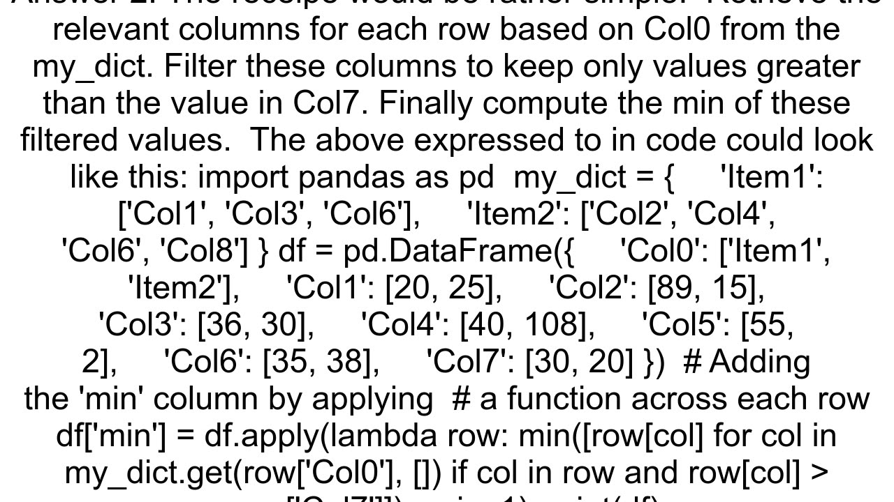 Calculating min value with condition