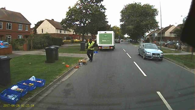 Food Goes Flying From Van Side Door