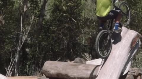 Collab copyright protection - mountain bike log jump falls off