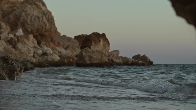 Sea Waves Crashing The Cliff Coast