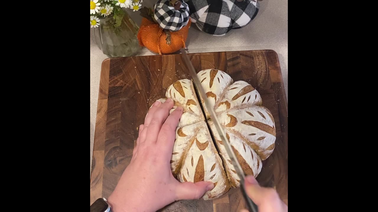 Crumb reveal of the pumpkin spice sourdough!