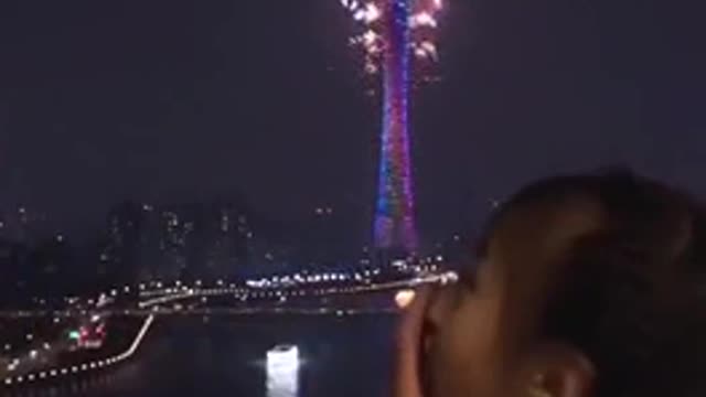 2022 new year’s countdown firework and light celebration