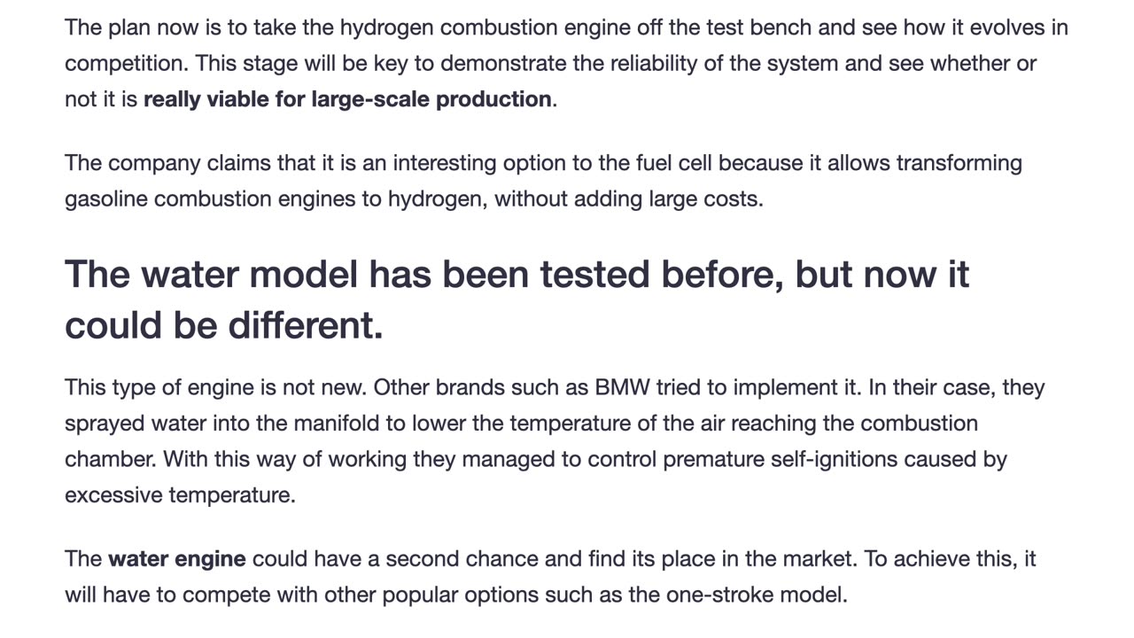 This engine runs on water and will be commercialized- Better than hydrogen and more than 400 hp