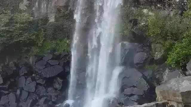 Jeongbang Falls in Jeju Island, Korea