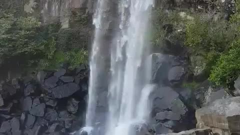 Jeongbang Falls in Jeju Island, Korea