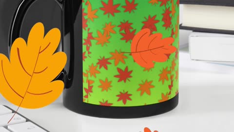 Gumroad Fall Leaves Black Glossy Mug