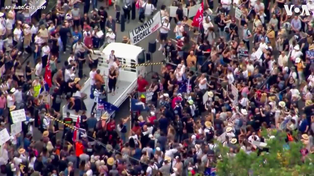 Thousands Join Anti-Vaccine Protest in Melbourne, Australia