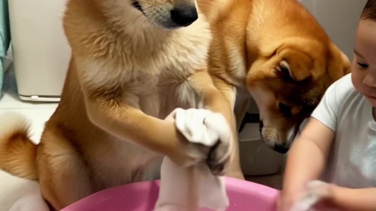 When you realize your dog is better at chores than you are!โ ๐ถ๐งน