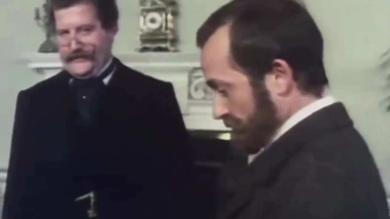 Tsar Nicholas II is shown a list of political agitators in BBC's 1973 series Fall of Eagles and...