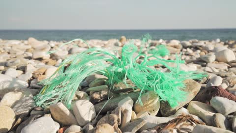 A polluted beach