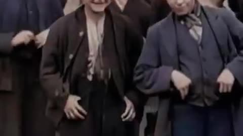 Colorized footage of boys from Manchester in 1901.. #manchester #history #shorts