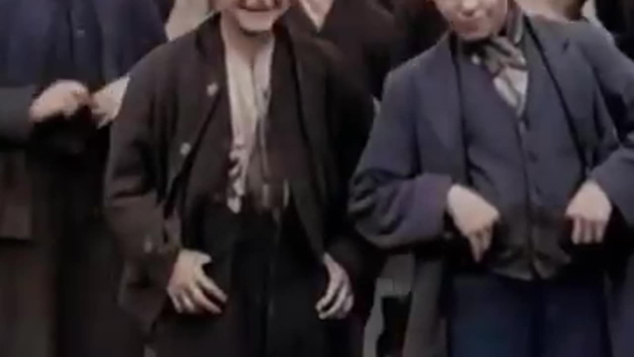 Colorized footage of boys from Manchester in 1901.. #manchester #history #shorts