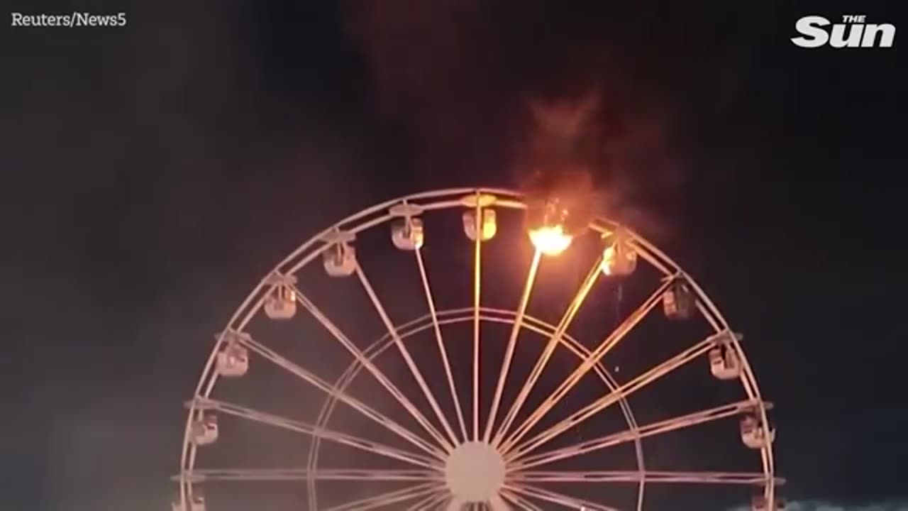 Huge fire erupts on ferris wheel at packed festival in Germany as several rushed to hospital