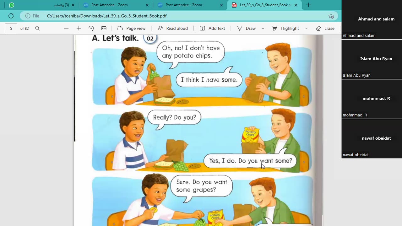 At school (the first class)