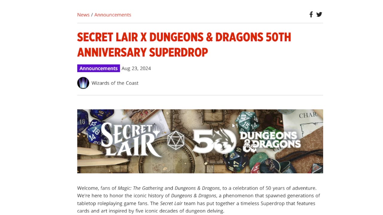 Secret lair changes sneaked in with D&D secret lairs!!!