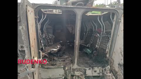 GRAPHIC: Azovstal: From the river a recovered armoured personell carrier..