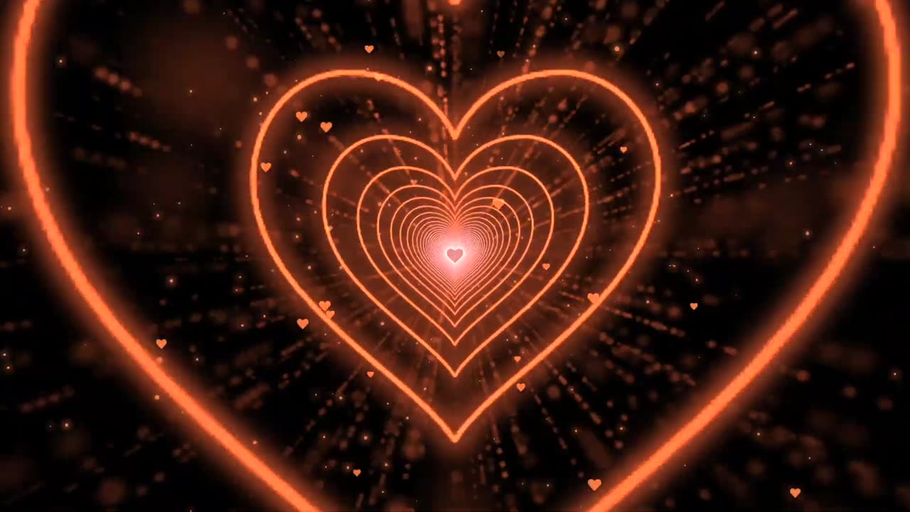 1121. Heart Tunnel🤎Brown Heart Background Neon Heart Heart