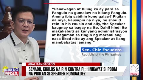 Senado, kikilos na rin kontra PI; Hinikayat si PBBM na pigilan si Speaker Romualdez