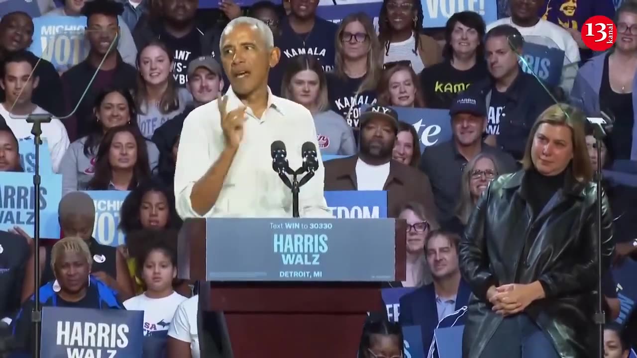 Rapper Eminem and Obama rally voters for Kamala Harris in Detroit